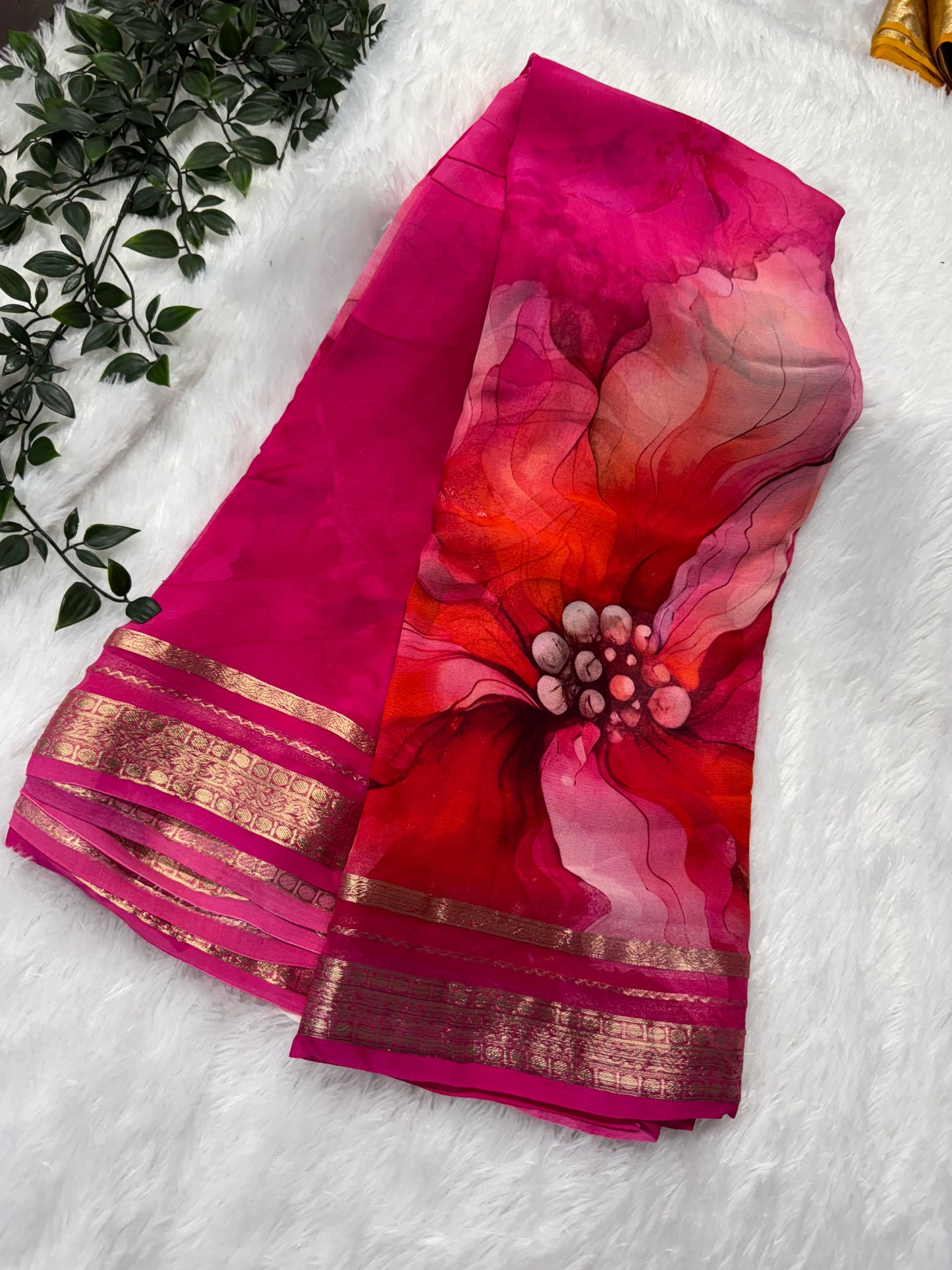 Pure chiffon digital print saree-SR1150E