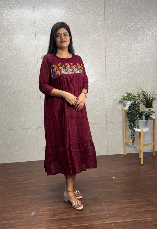 Hakoba Embroidery Frocks-SRF2005C