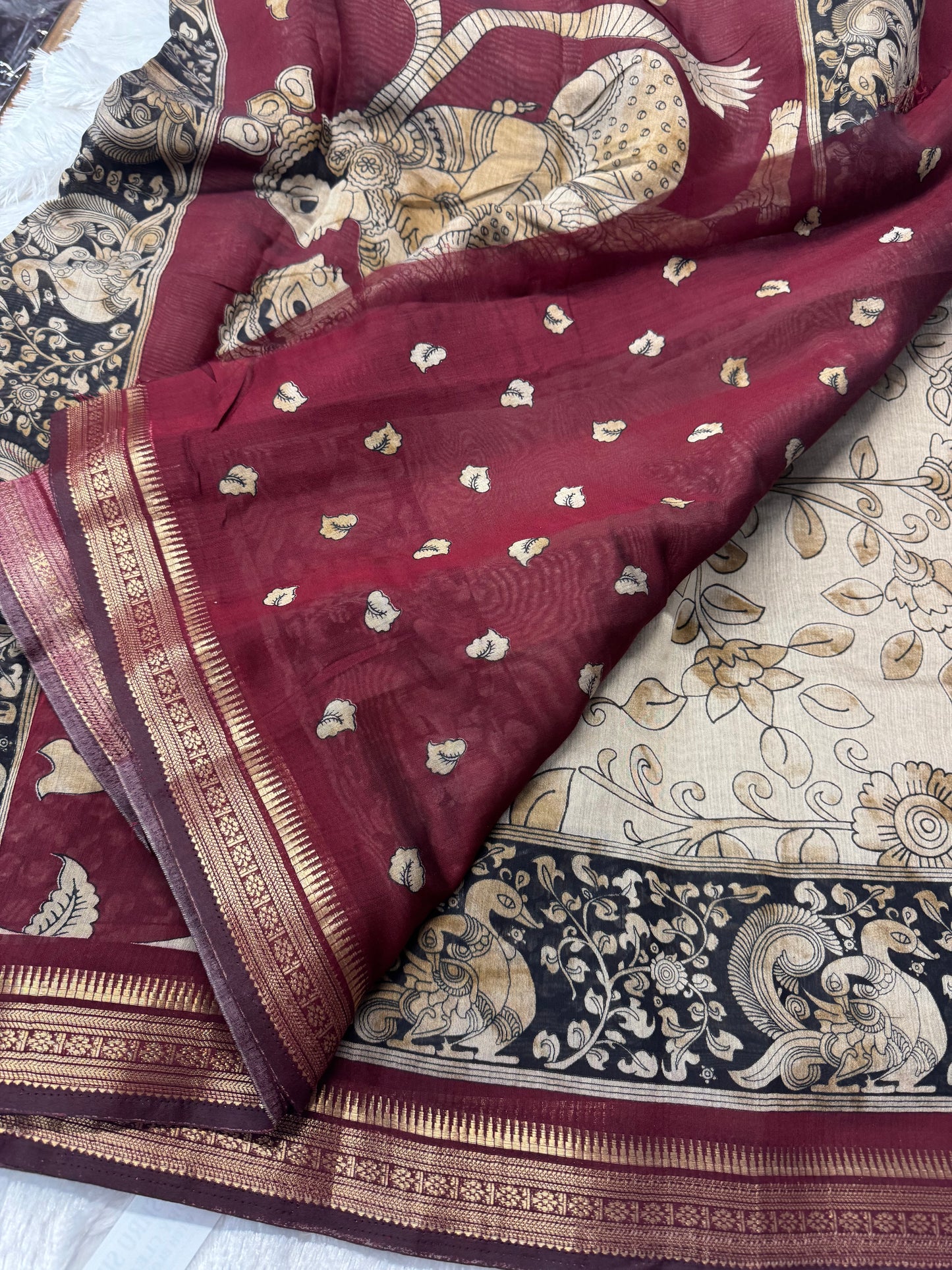 Maheswari silk Kalamkari saree-SR1211B