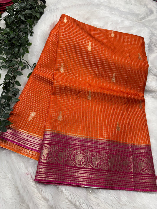 Vintage checks Mysore Georget-SR1174G