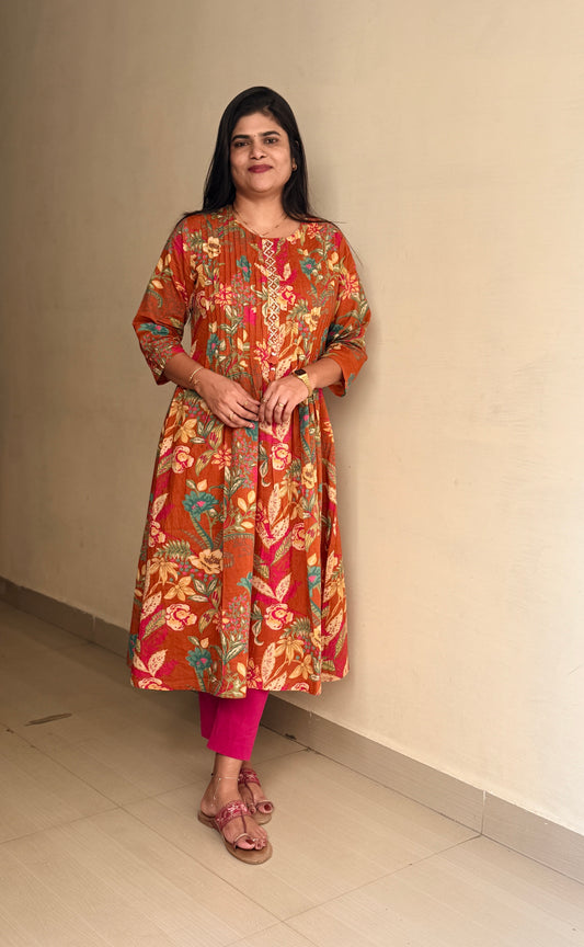 Jaipur cotton Aline frock -SRS051