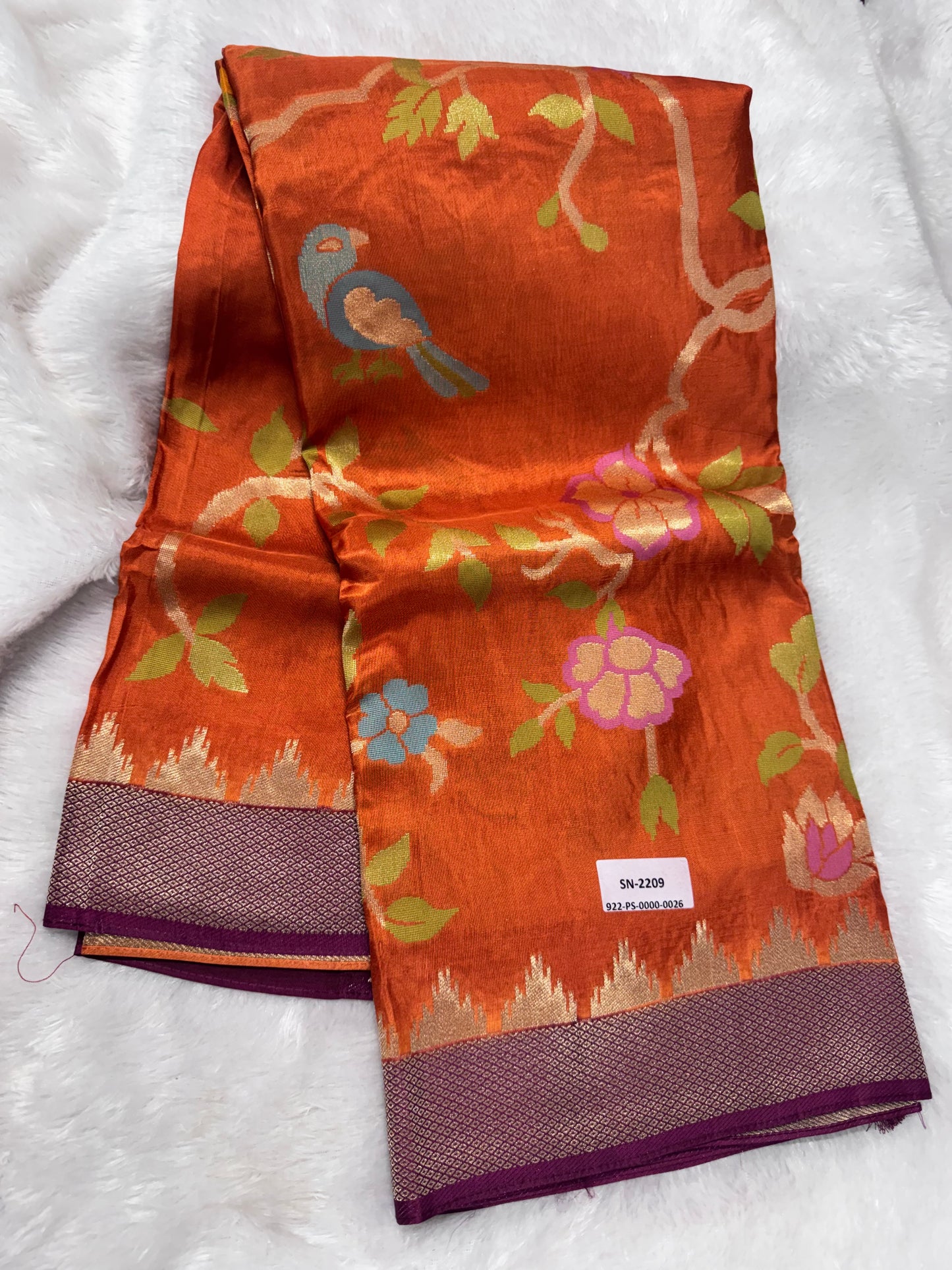 Pure Mango pattu Jamdhani Saree-SR1265D