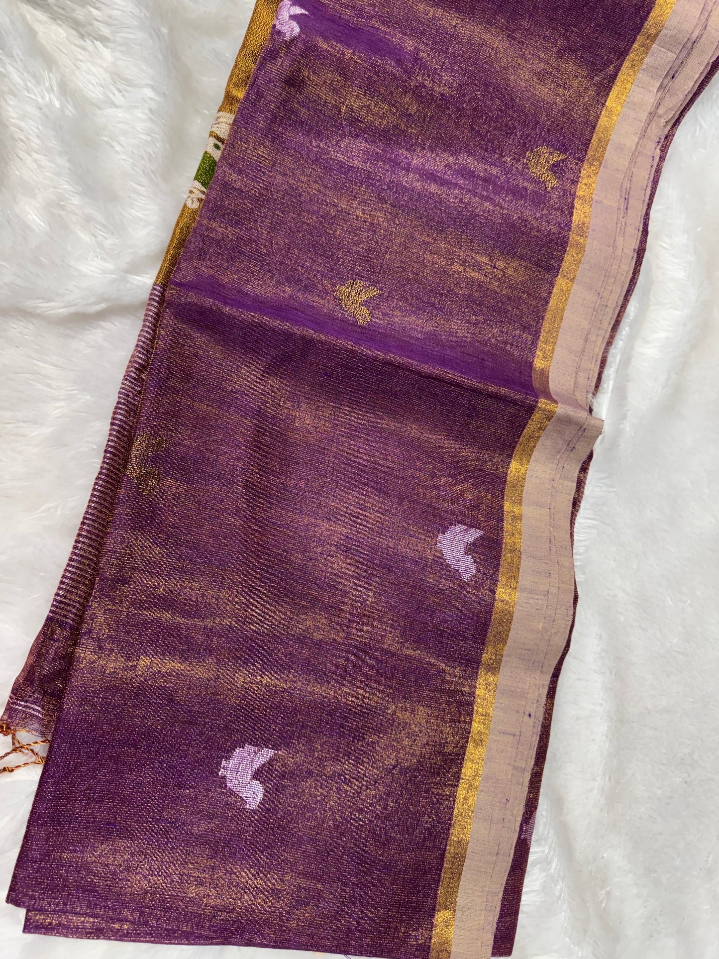 Linen tissue peacock motifs-SR1212D