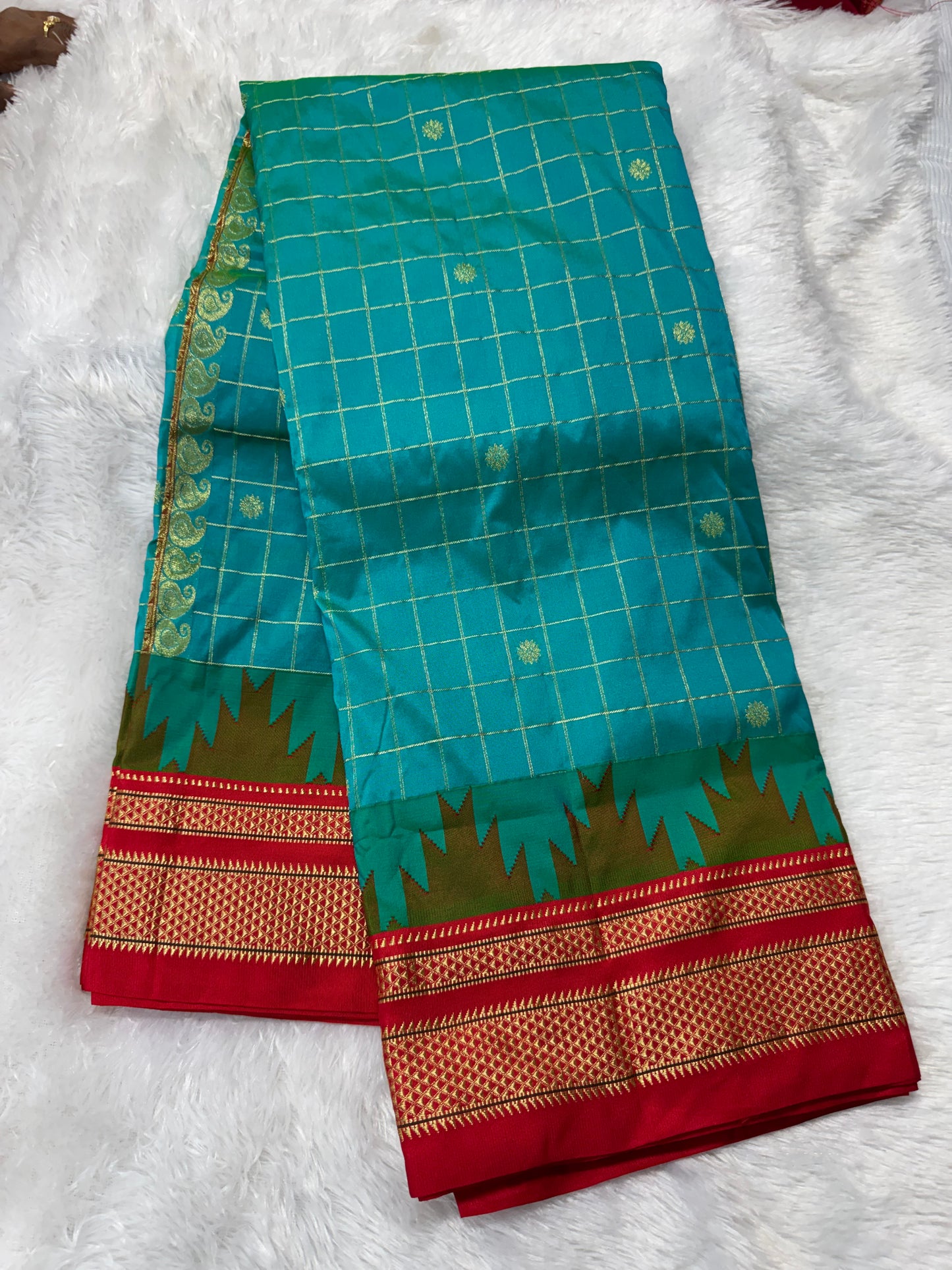 Narayanpet pattu checks saree-SR1248N