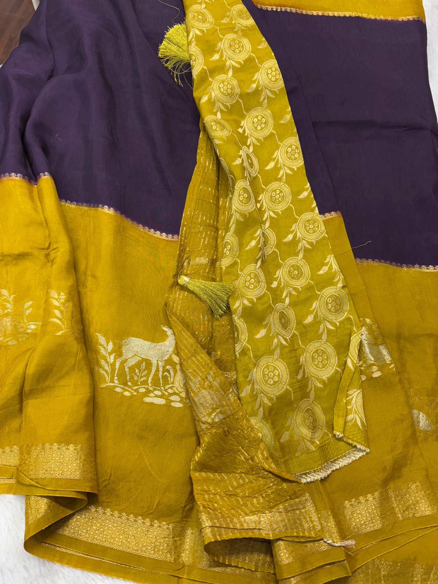 Mysore dola crepe silk saree-SR1159G