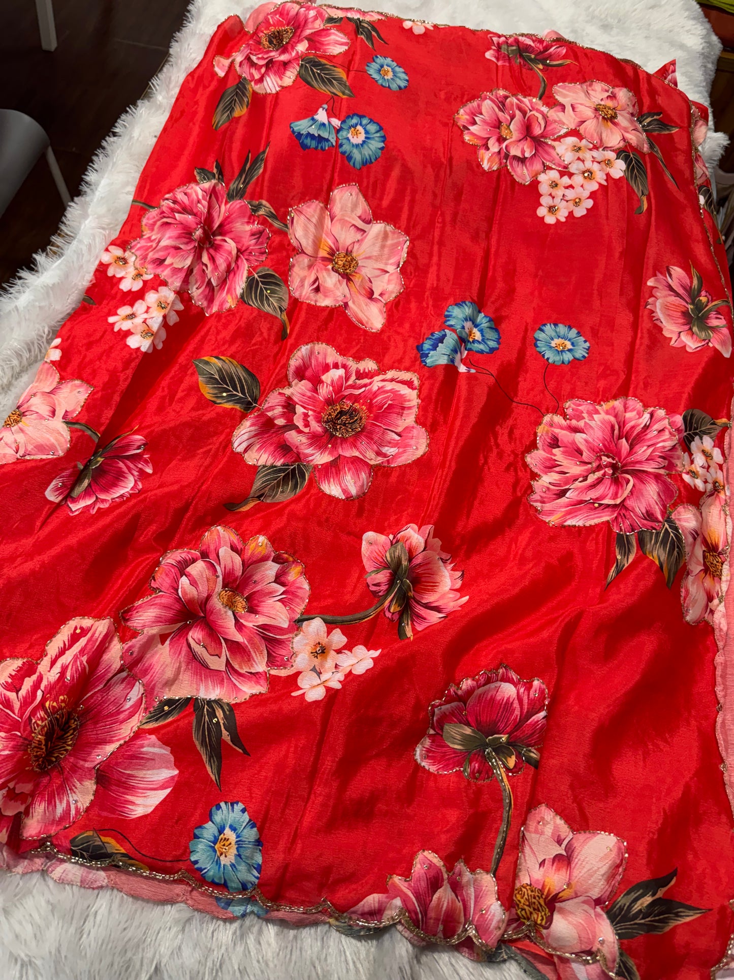 Chinnon floral cocktail saree-SR1254A