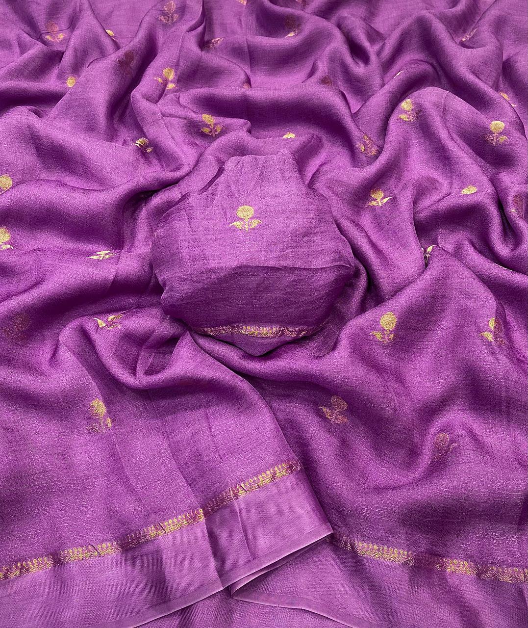 Viscose khaddi Georget saree-SR1034C
