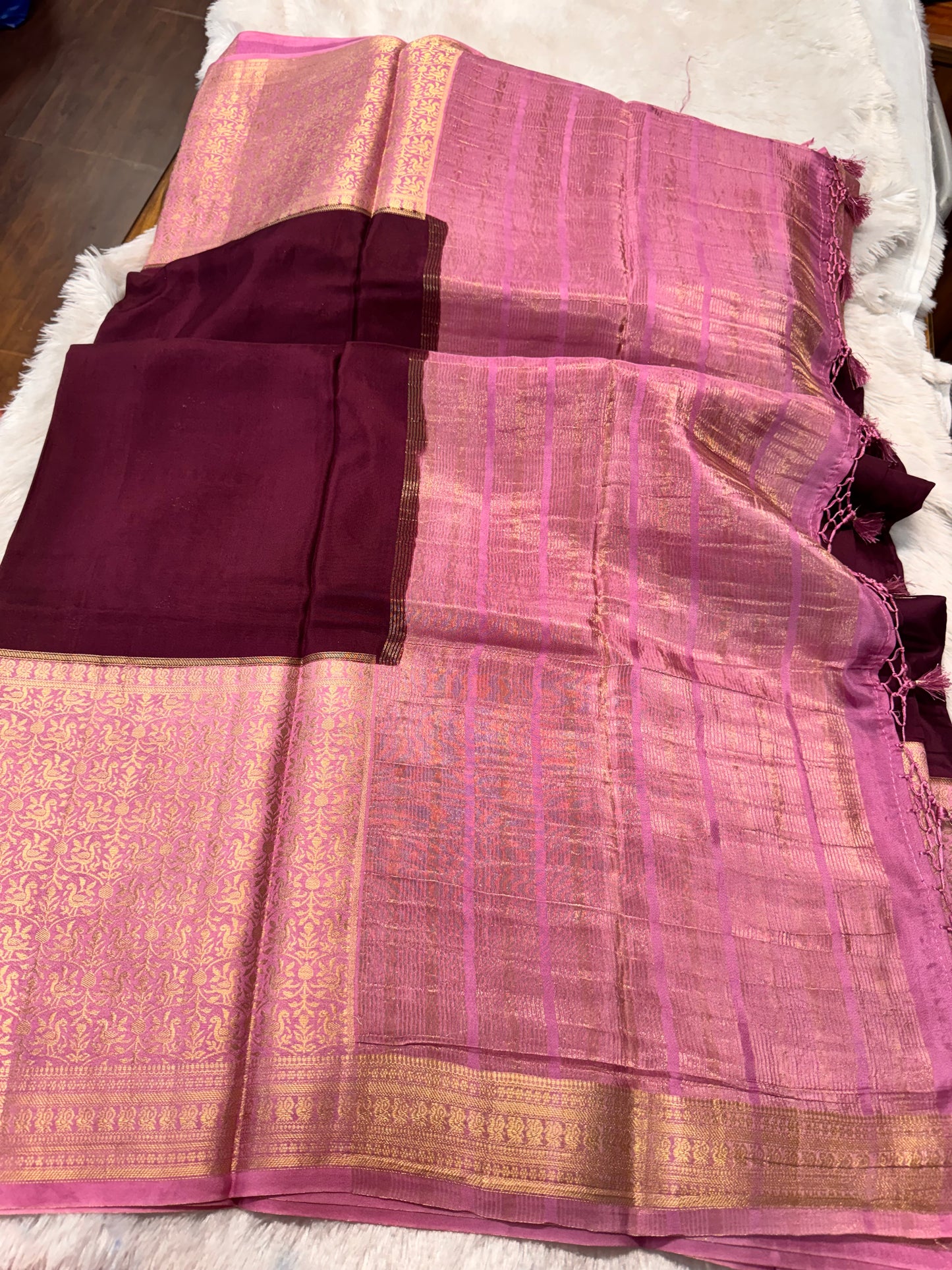 Mysore crepe silk saree-SR1295G
