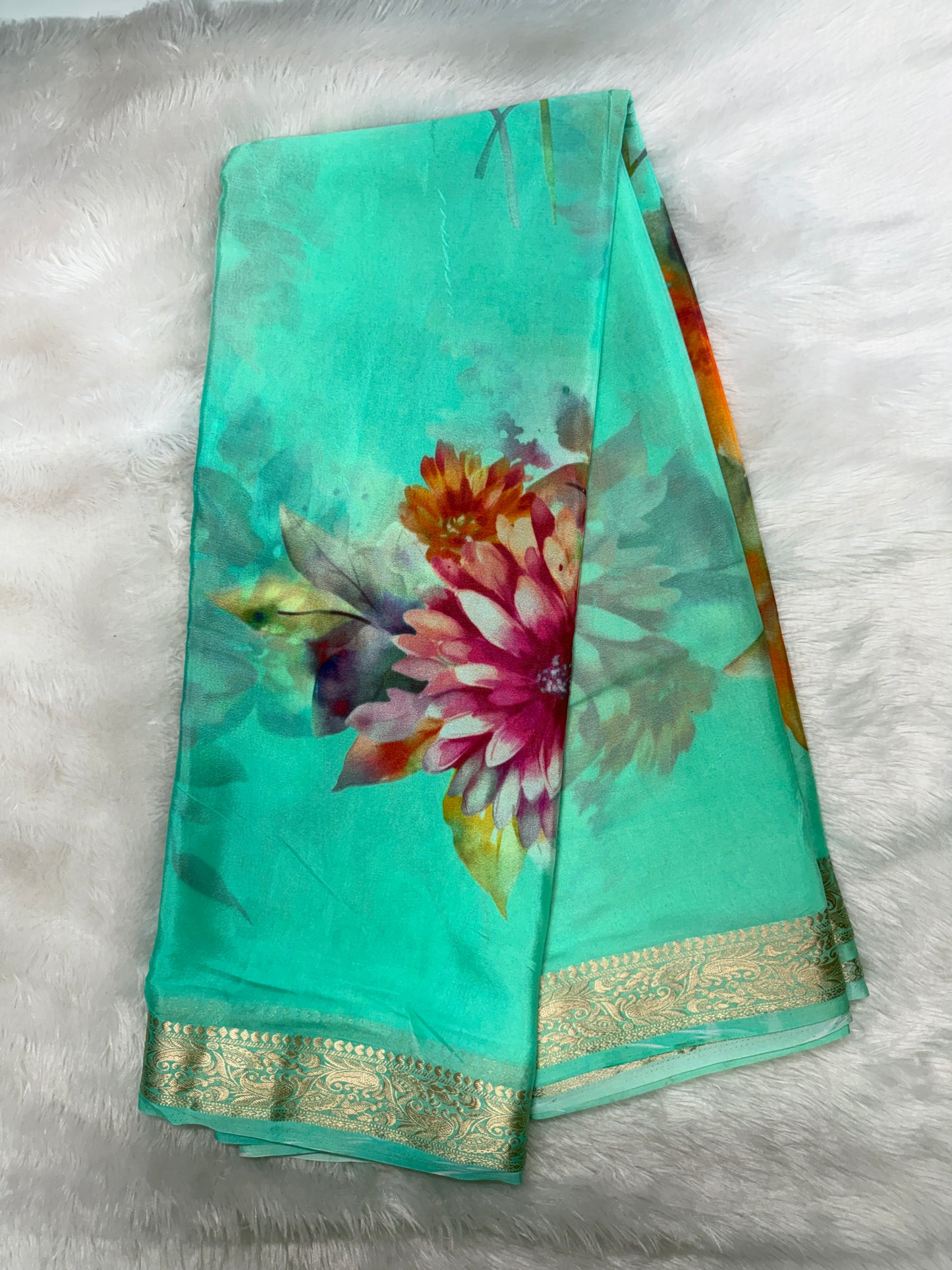 Soft chinnon digital print saree-SR1226M