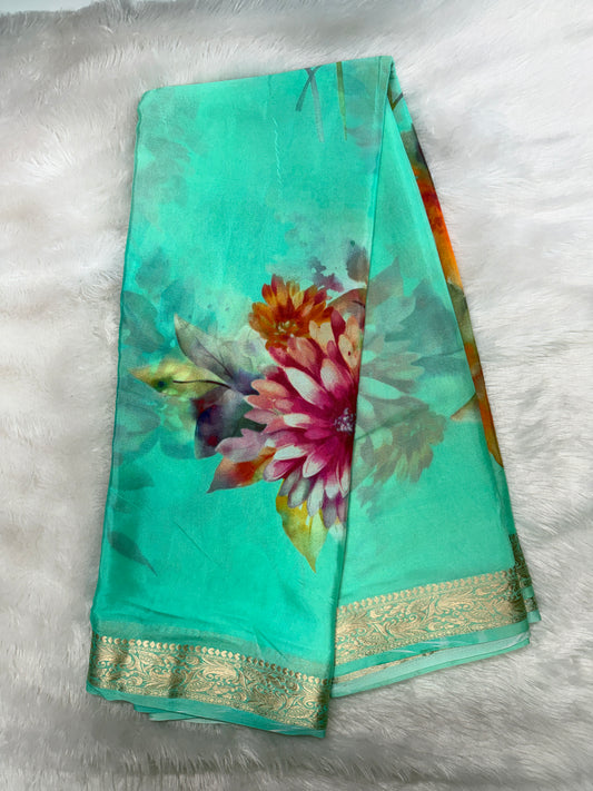 Soft chinnon digital print saree-SR1226M