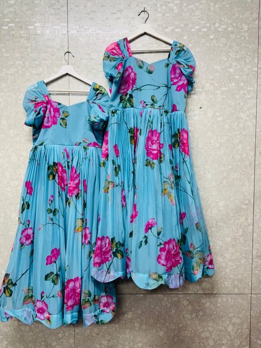 Pure Chiffon digital print frock -SRF1050D
