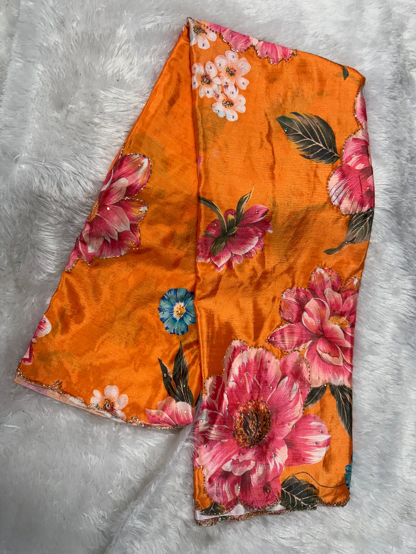 Chinnon floral cocktail sarees-SR1254B