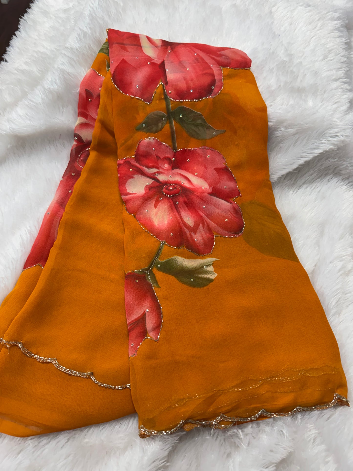 Georget floral  cocktail saree-SR1219G