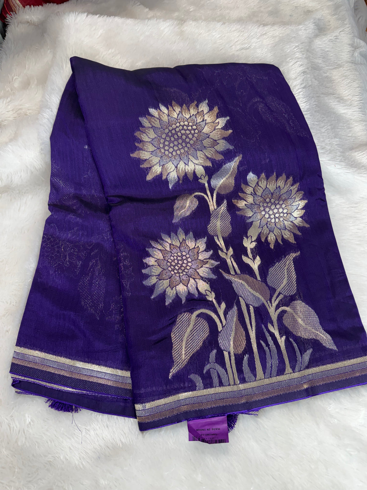 Handloom Tassar Georget saree-SR1314
