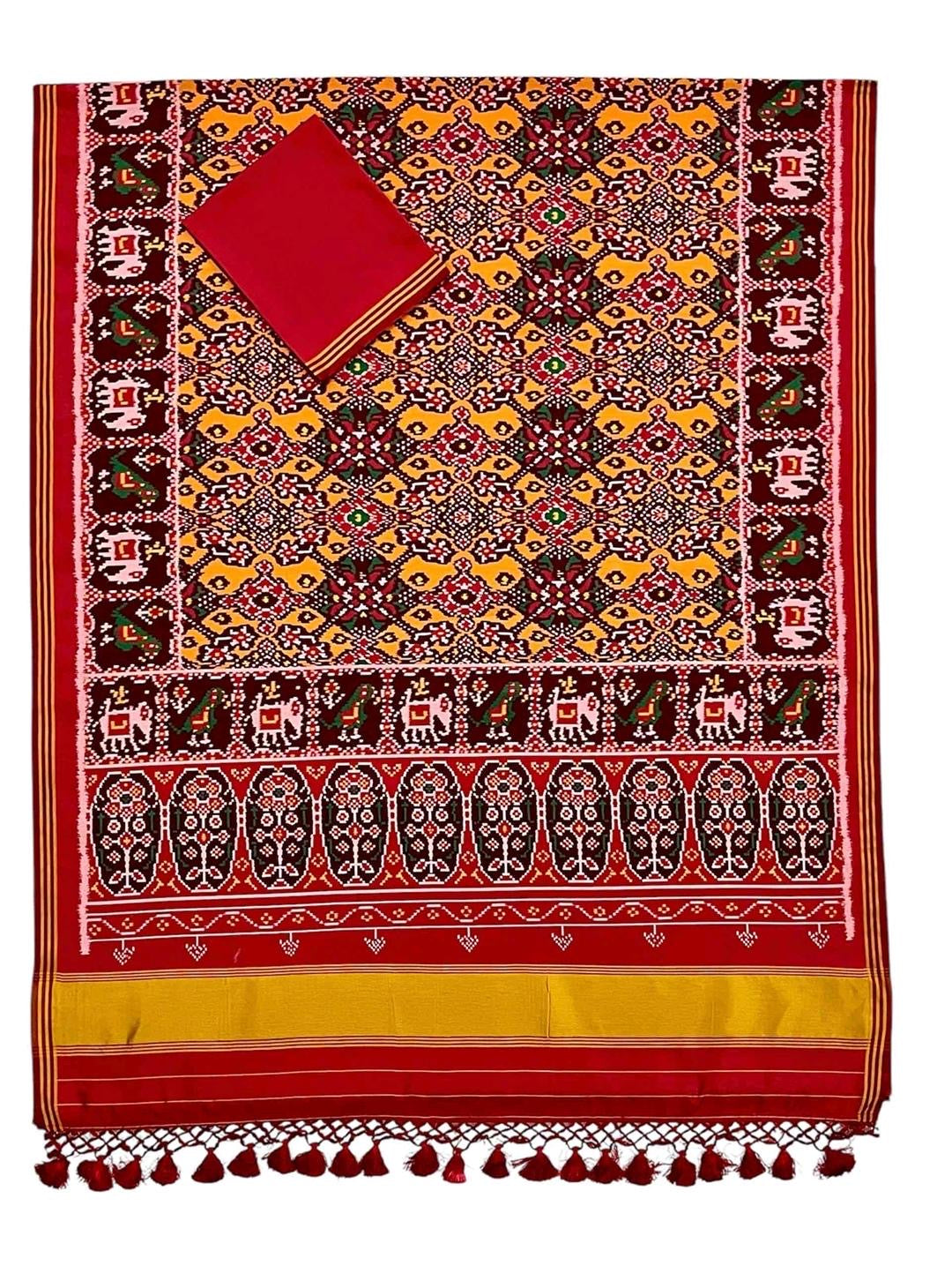 Spun silk Patola saree-SR1220A