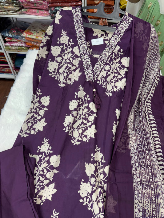 Jaipur cotton embroidery suit-SRSP012A