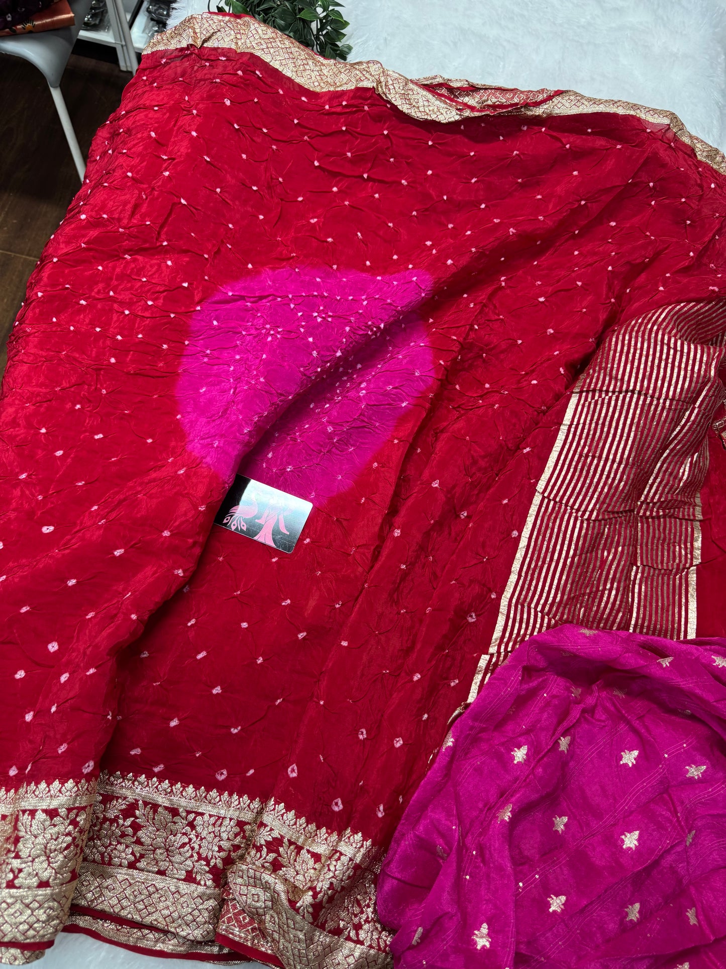 Pure Jaipur Bandhini silk-SR1047E