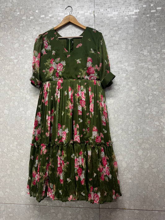 Chiffon printed frock -SRF1056D3