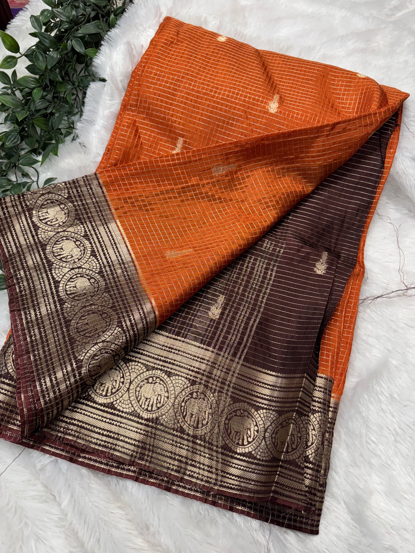 Vintage checks Mysore Georget -SR1174J