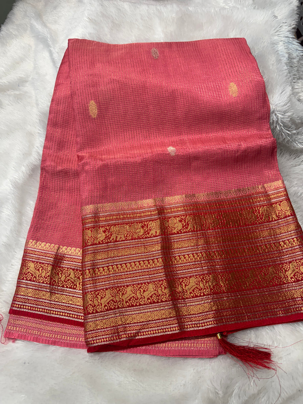 Vintage checks sarees-SR1306B