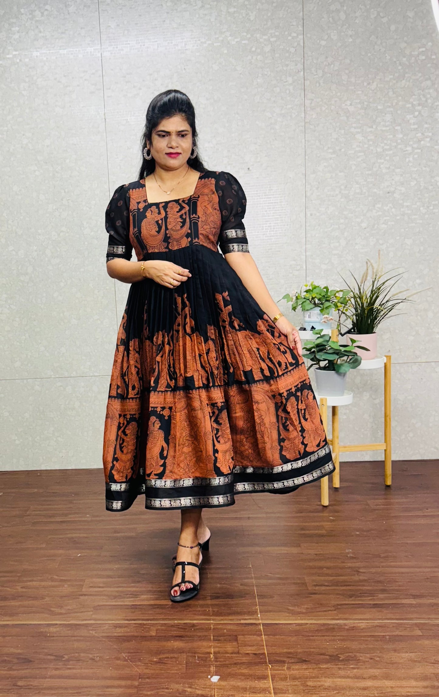 Kalamkari frock-SRF1029B
