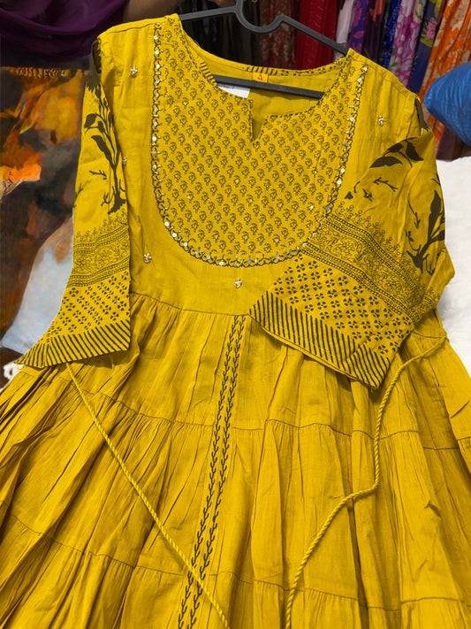 Jaipur printed cotton frock -SRS058