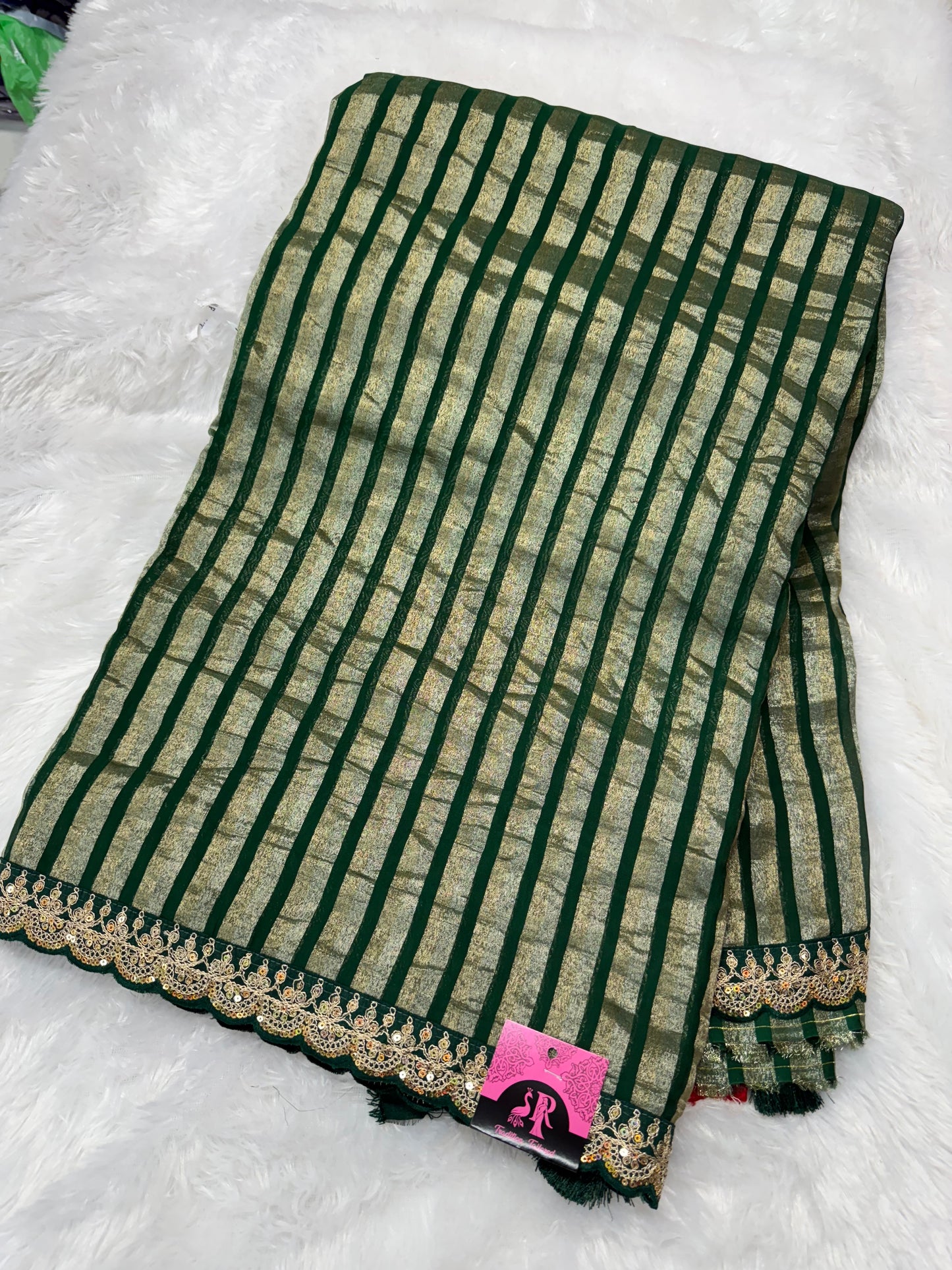 Kora tissue fancy saree-SR1120C