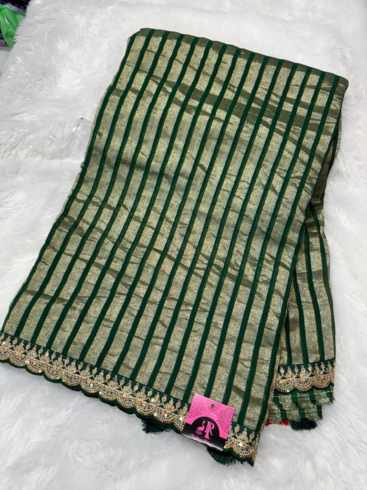 Kora tissue fancy saree-SR1120C