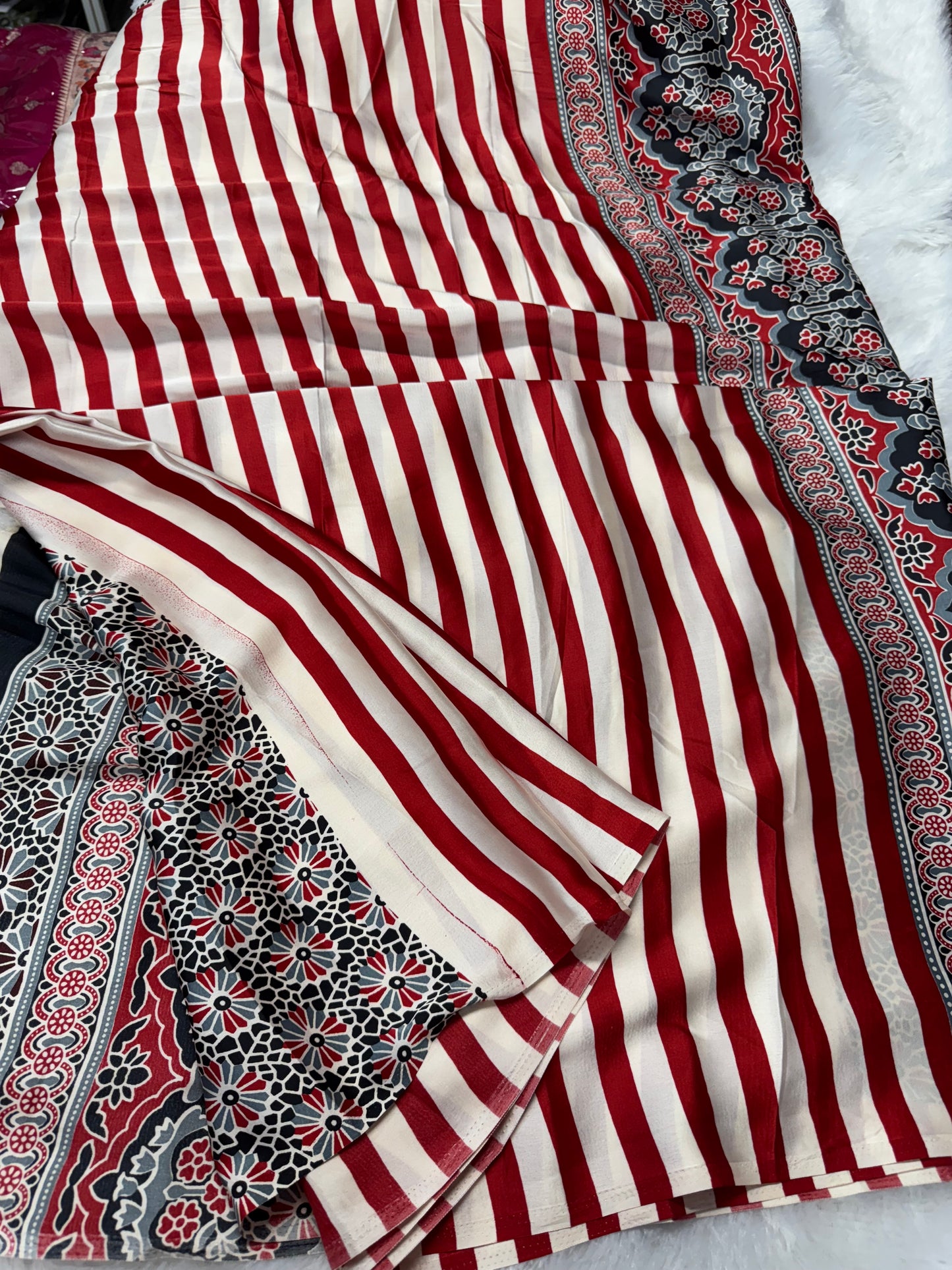 Ajrakh saree-SR1065C