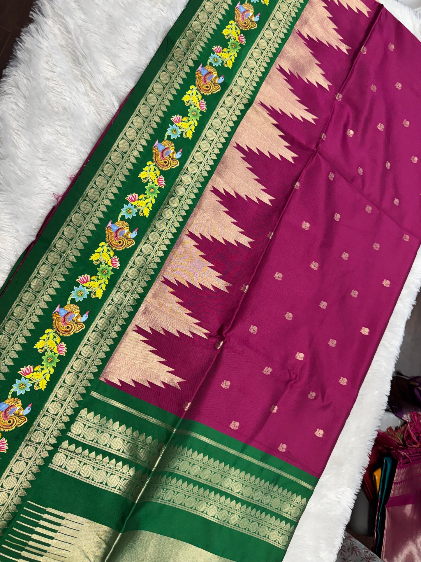 Fancy pattu saree Tanjore border-SR1202F