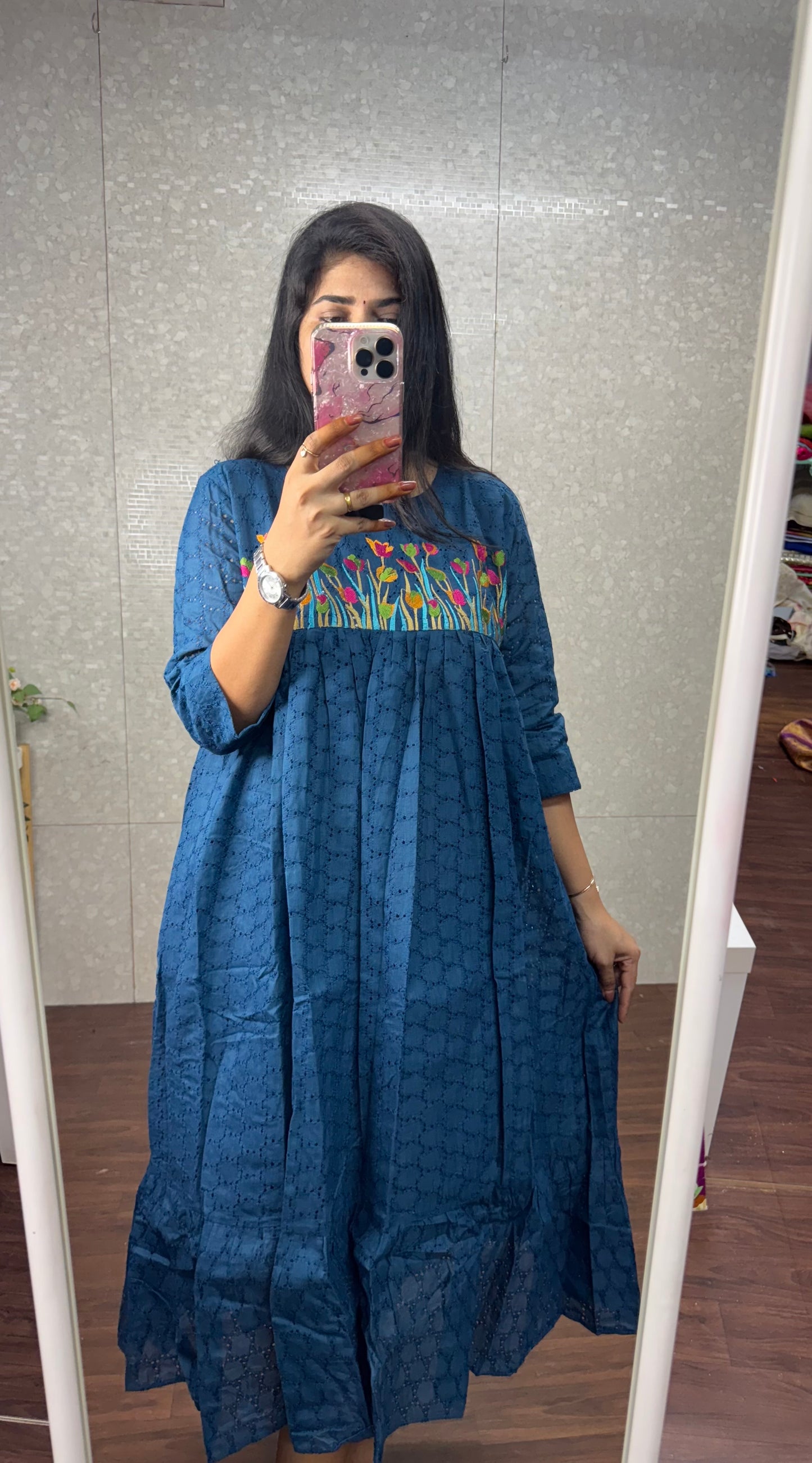 Hakoba Embroidery Frocks-SRF2005D