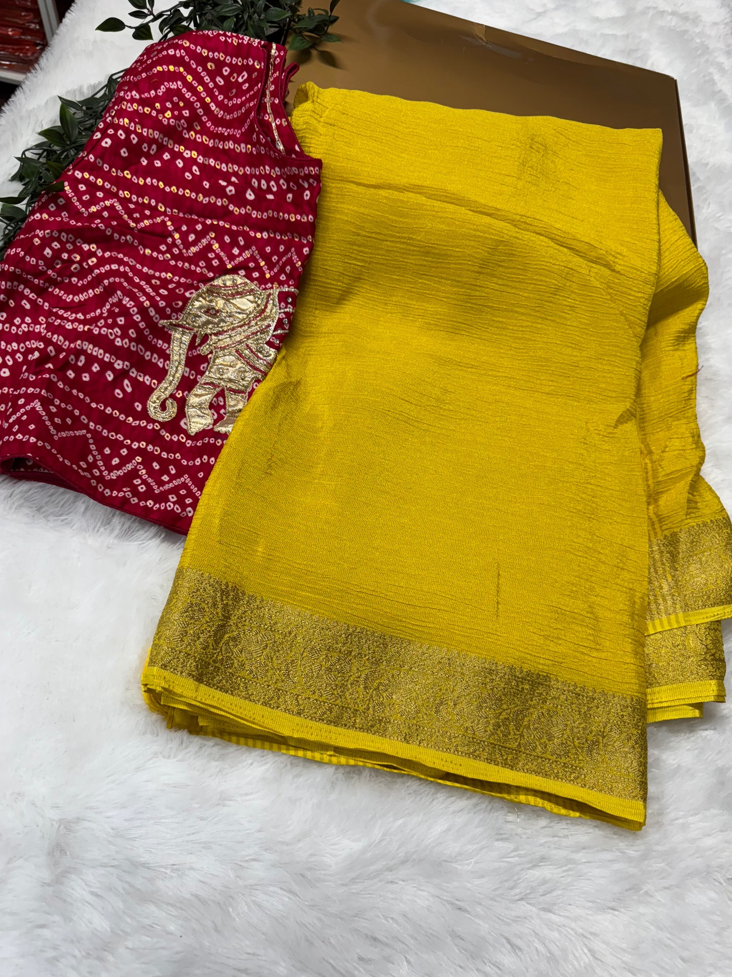 Georget crush tissue saree-SR1024F