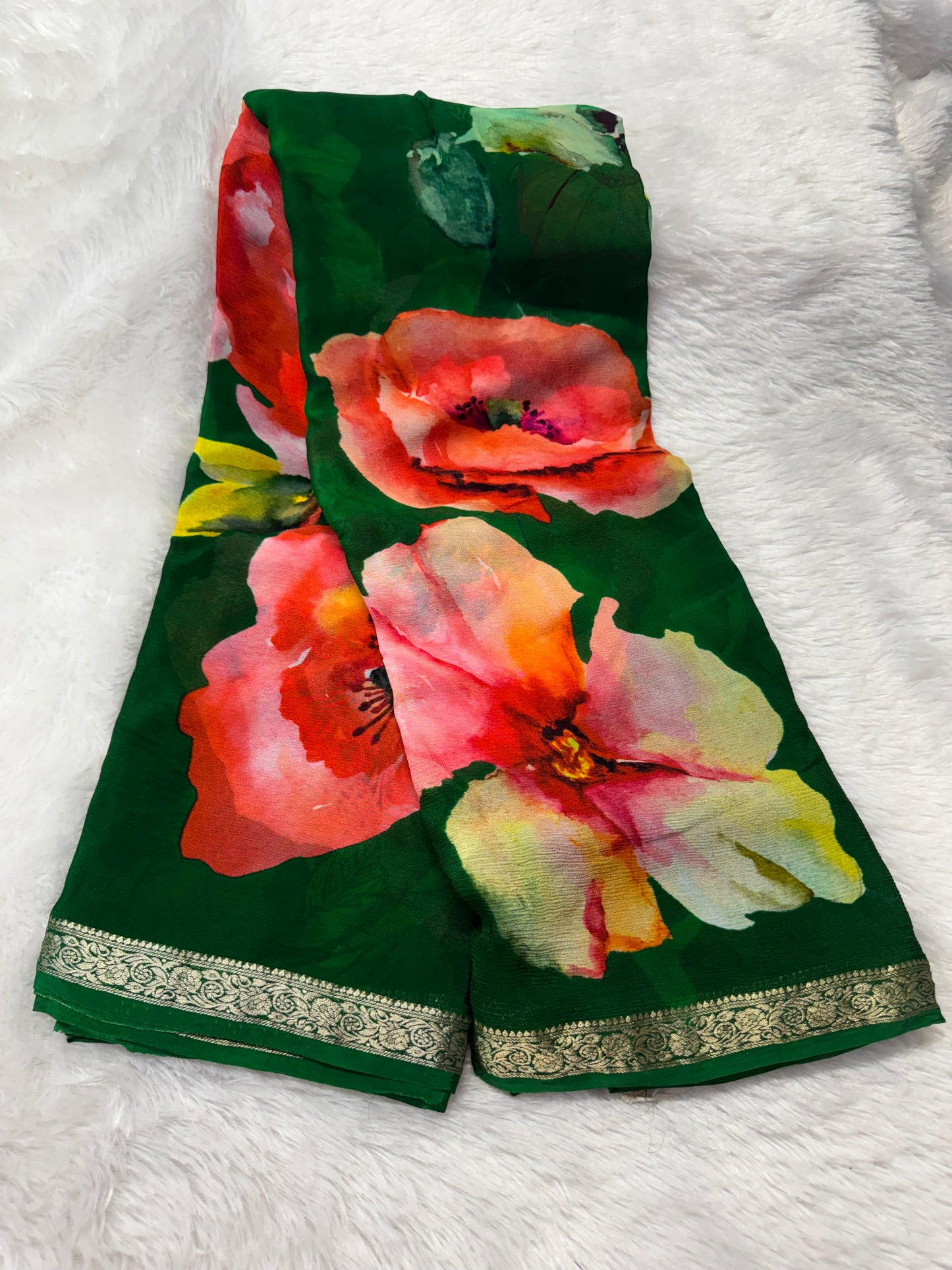 Pure chinnon digital print saree-SR1211B