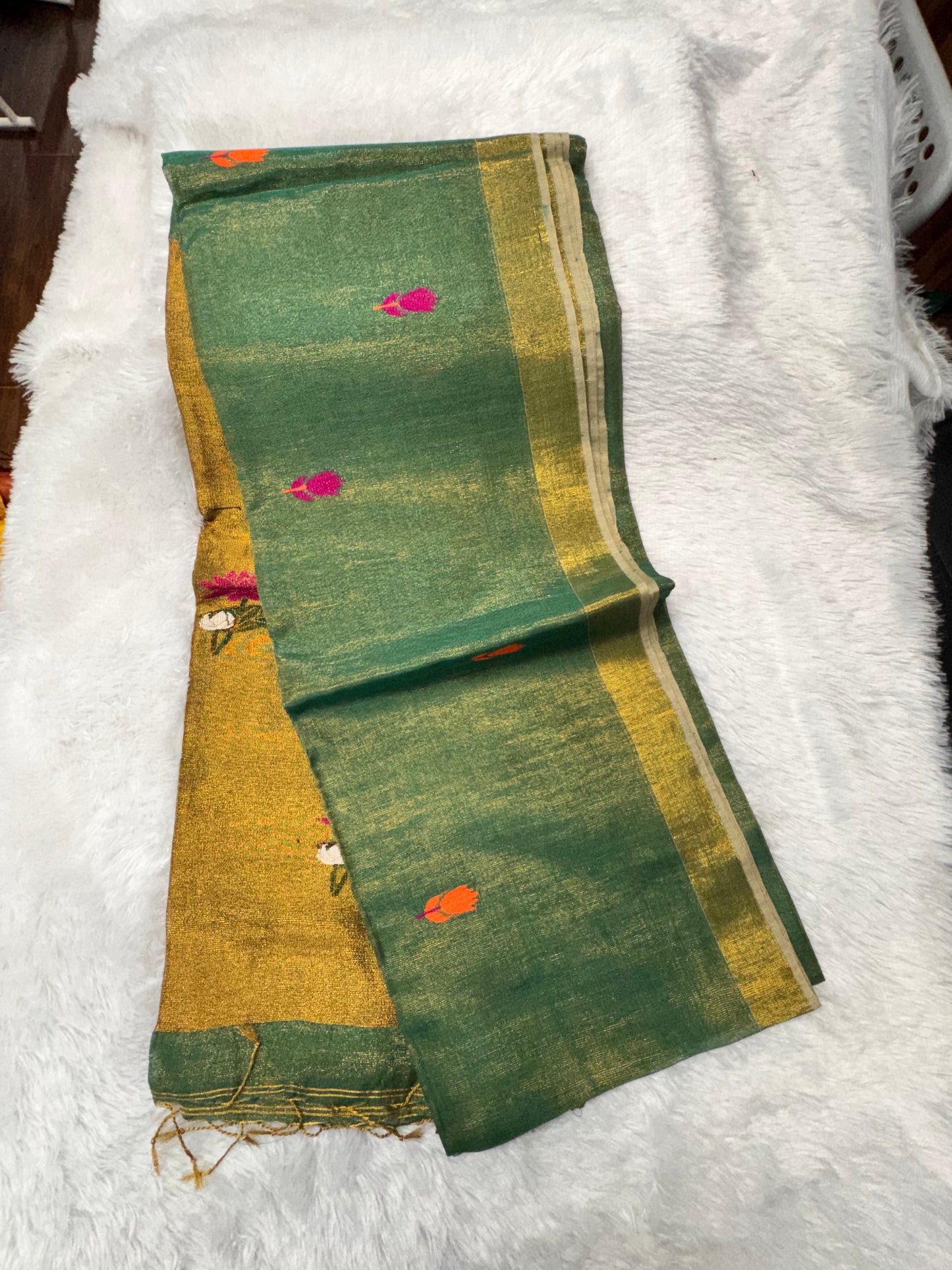 Linen tissue Jamdhani saree-SR1271P
