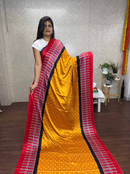 Satin Ajrakh sarees-SR1017A