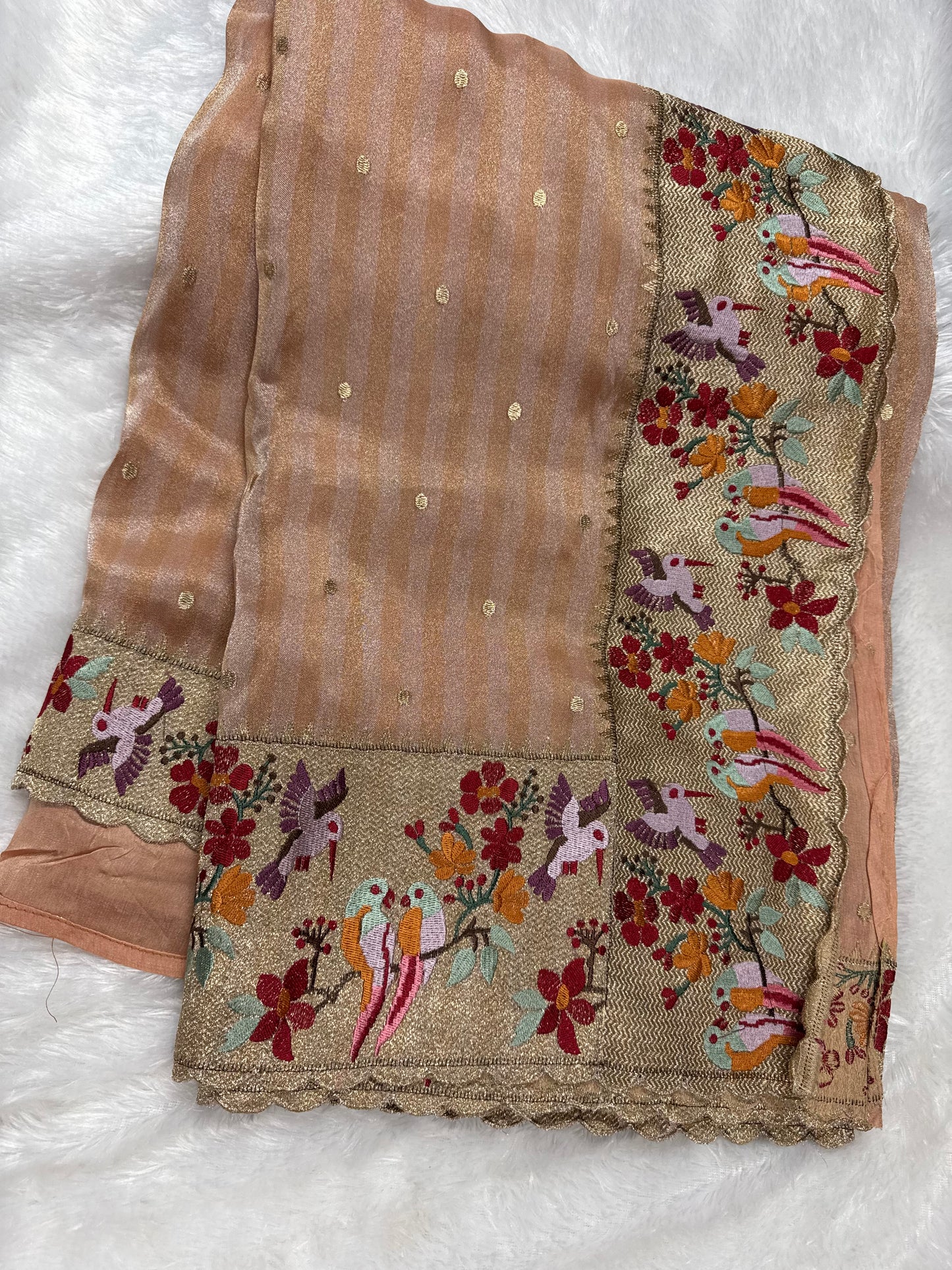 Banarasi tissue petit point embroidery-SRC002C