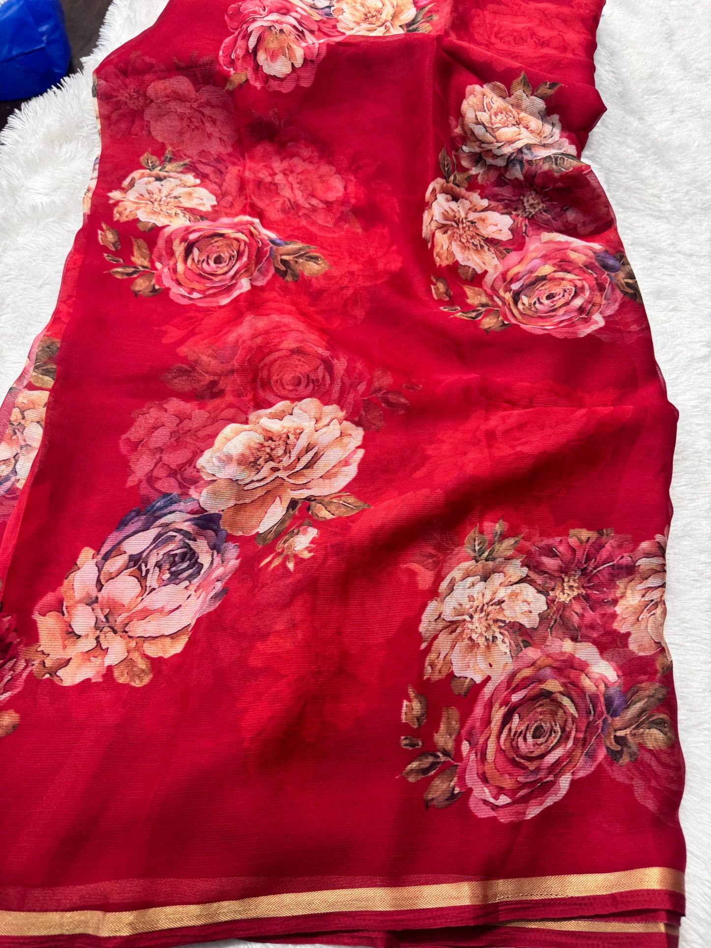 Chiffon floral saree-SR1261B