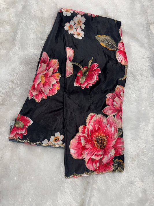 Chinnon floral cocktail saree-SR1254G