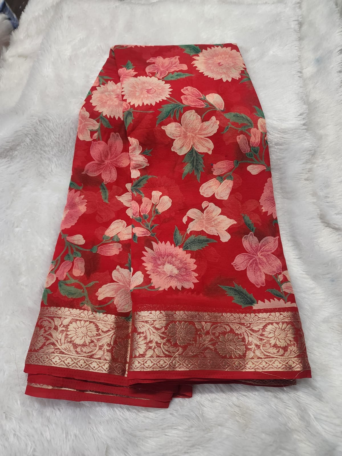Chiffon floral digital saree-SR1305