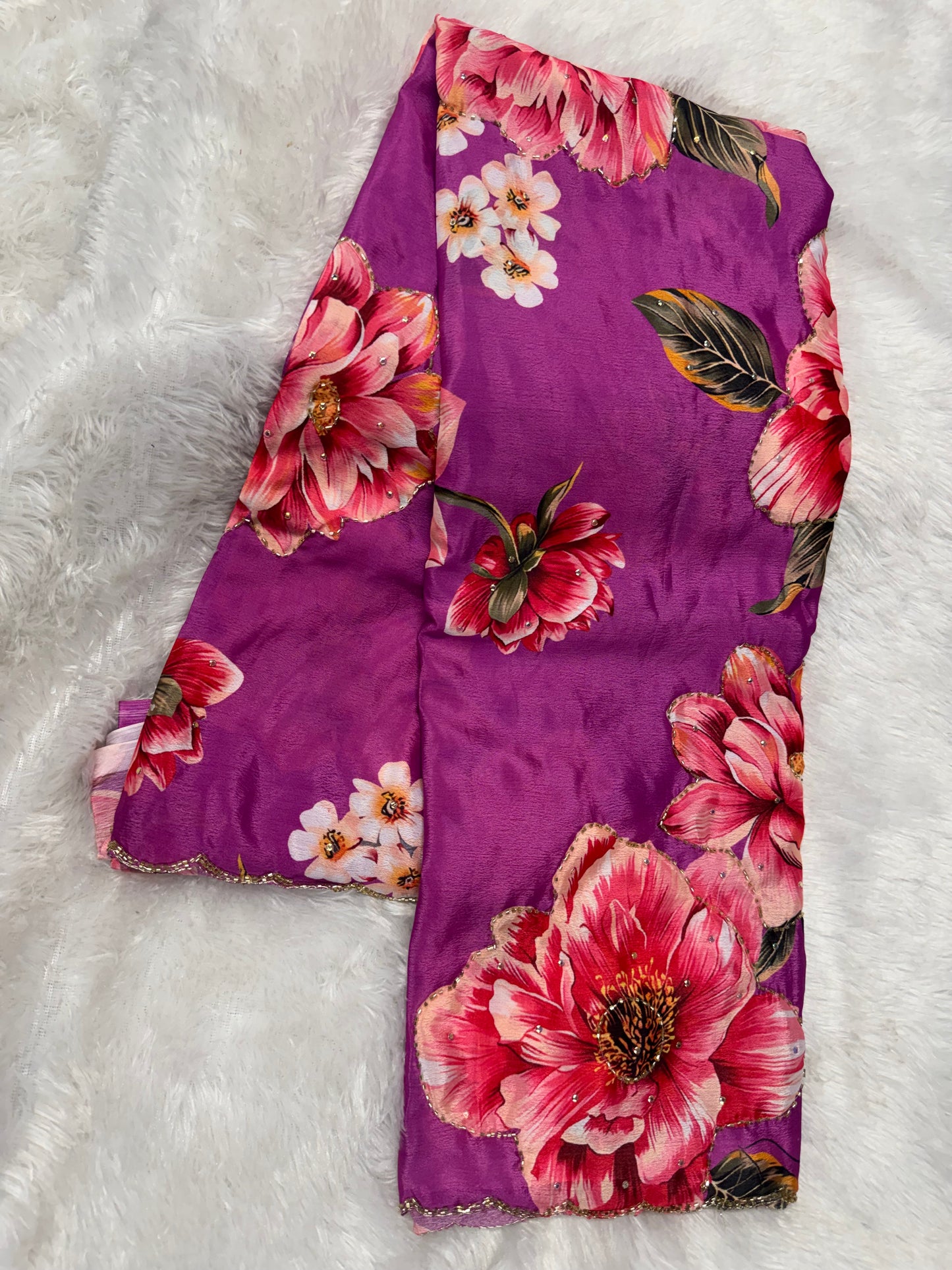 Chinnon floral cocktail saree-SR1254C