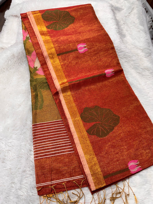 Linen tissue Jamdhani saree-SR1271H