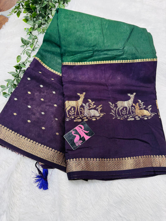 Mysore dola crepe silk saree-SR1159B