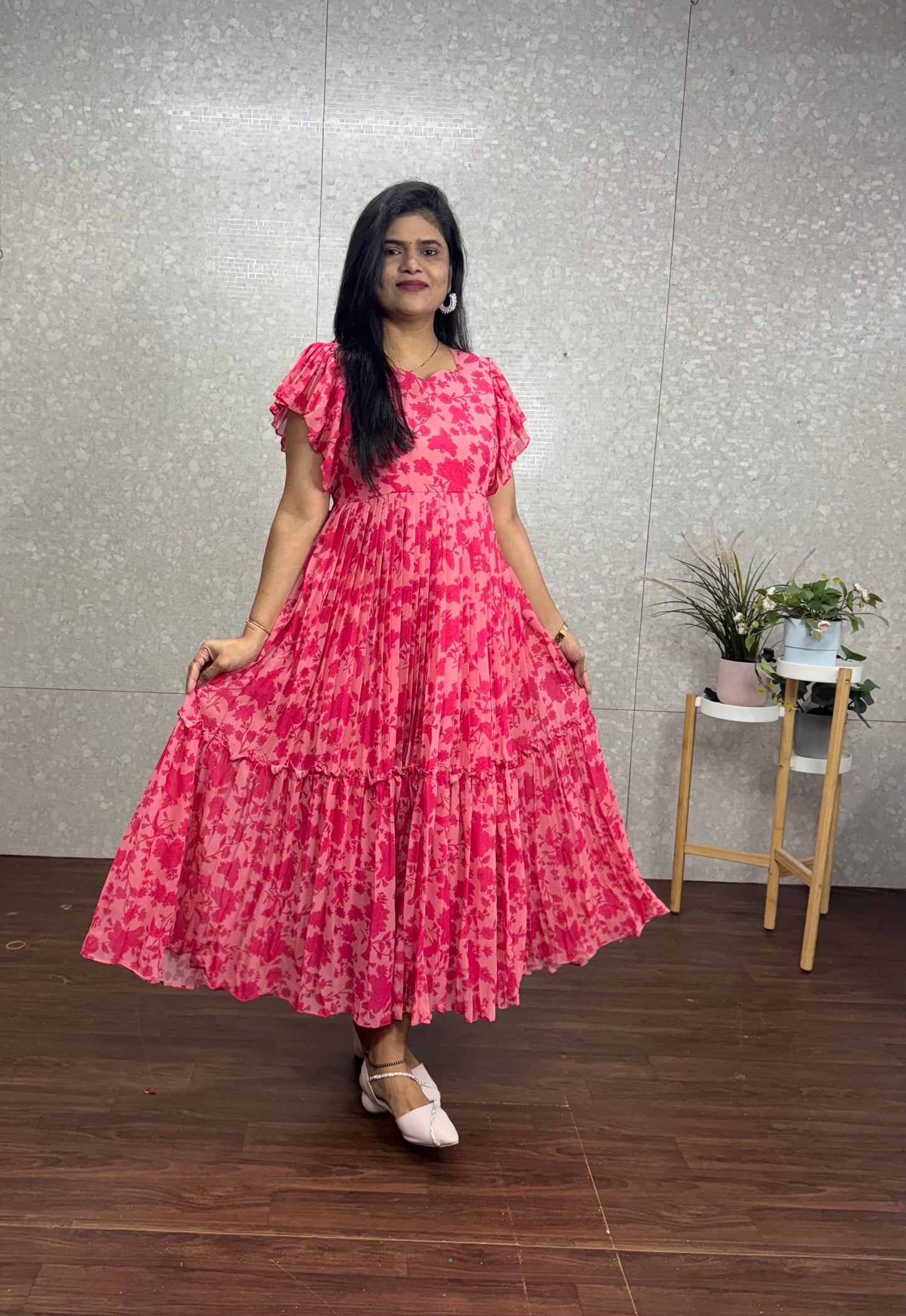 Printed Georget frock -SRF1046B