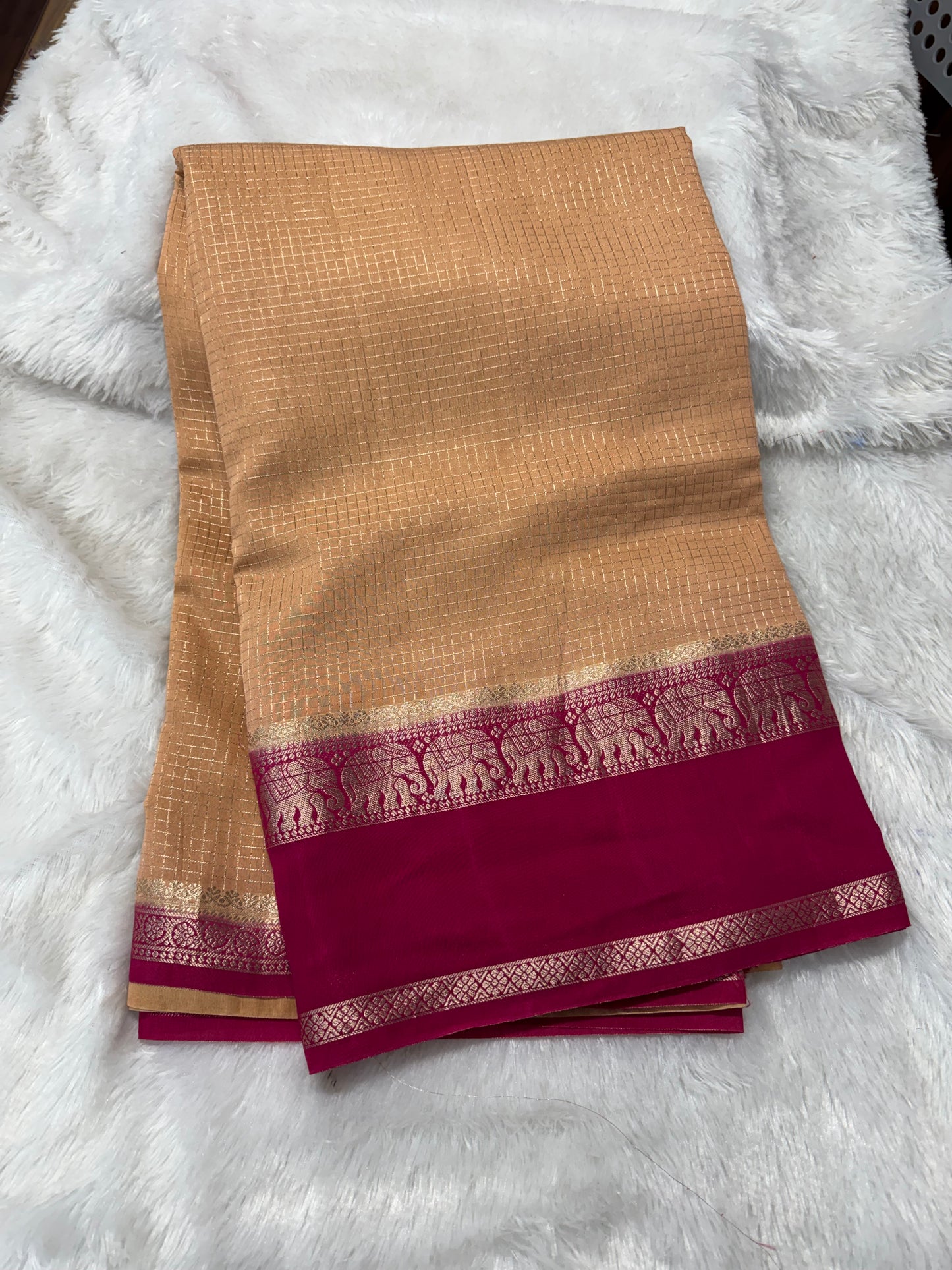 Vintage George checks saree-SR1242B