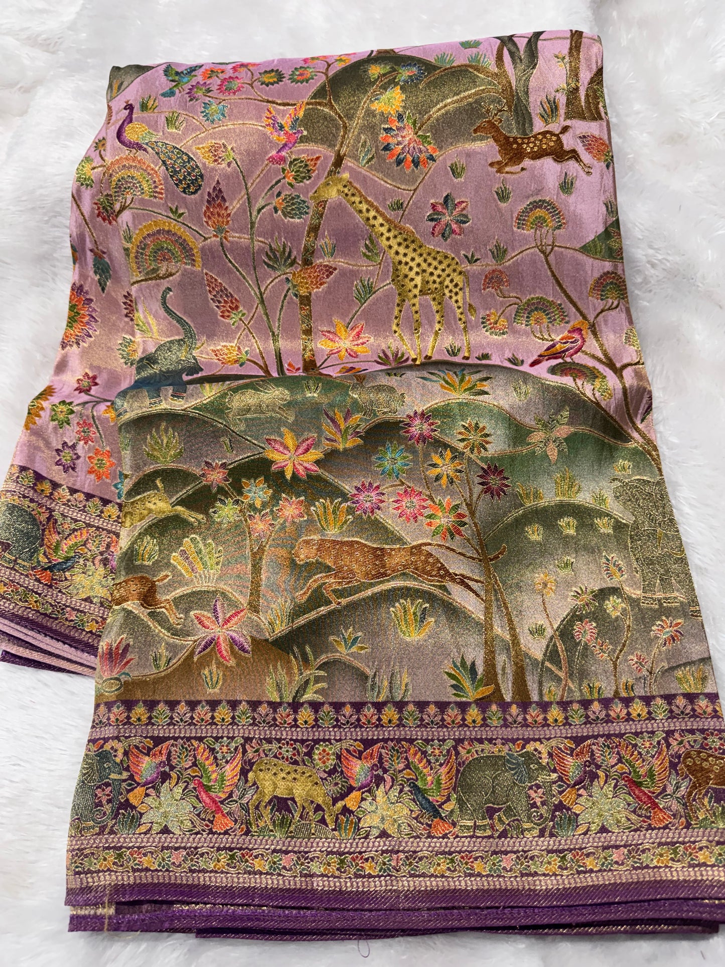 Pure pashmina saree-SR1270G