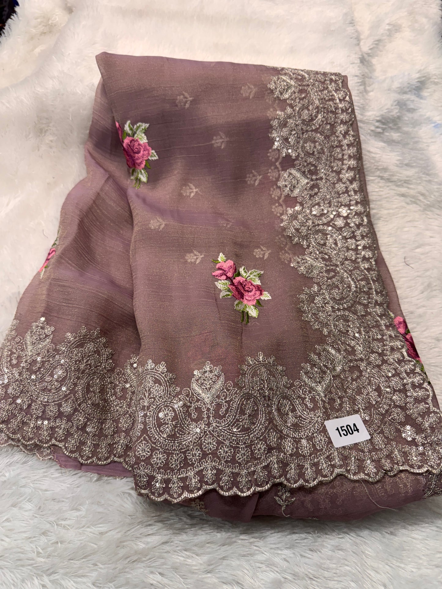 Crush tissue Georget saree-SR1283F