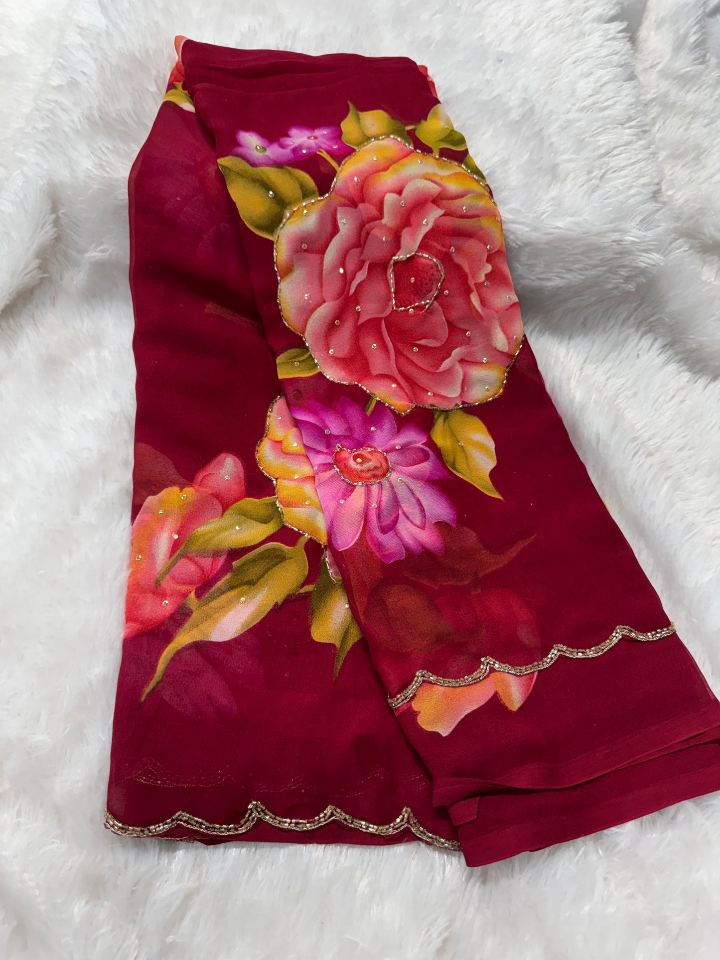 Georget floral cocktail saree-SR1219E