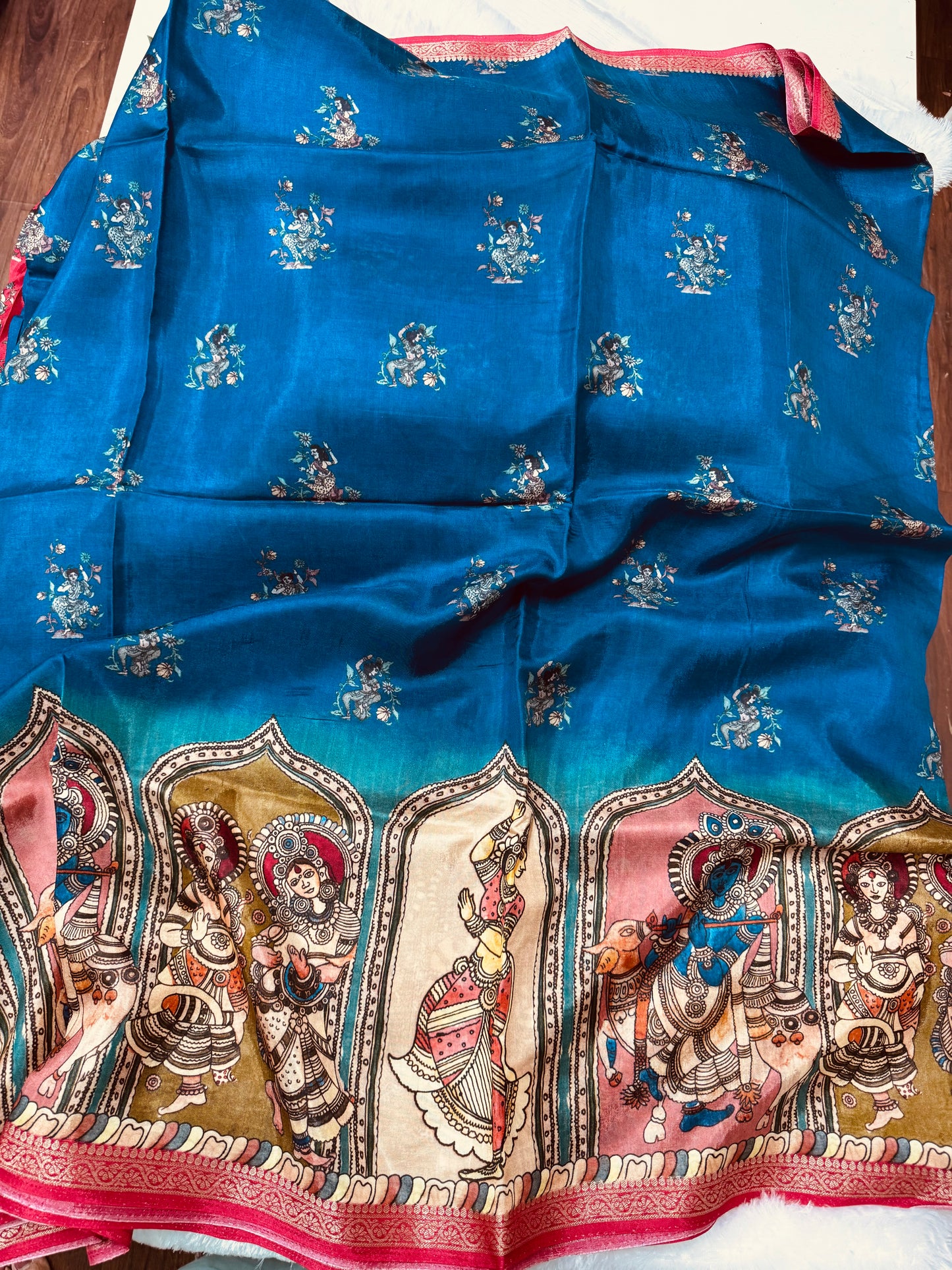 Kanchi crepe kalamkari saree-SR1031A