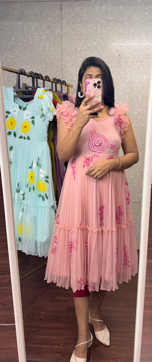 Georget Handpainted frock -SRF1072C