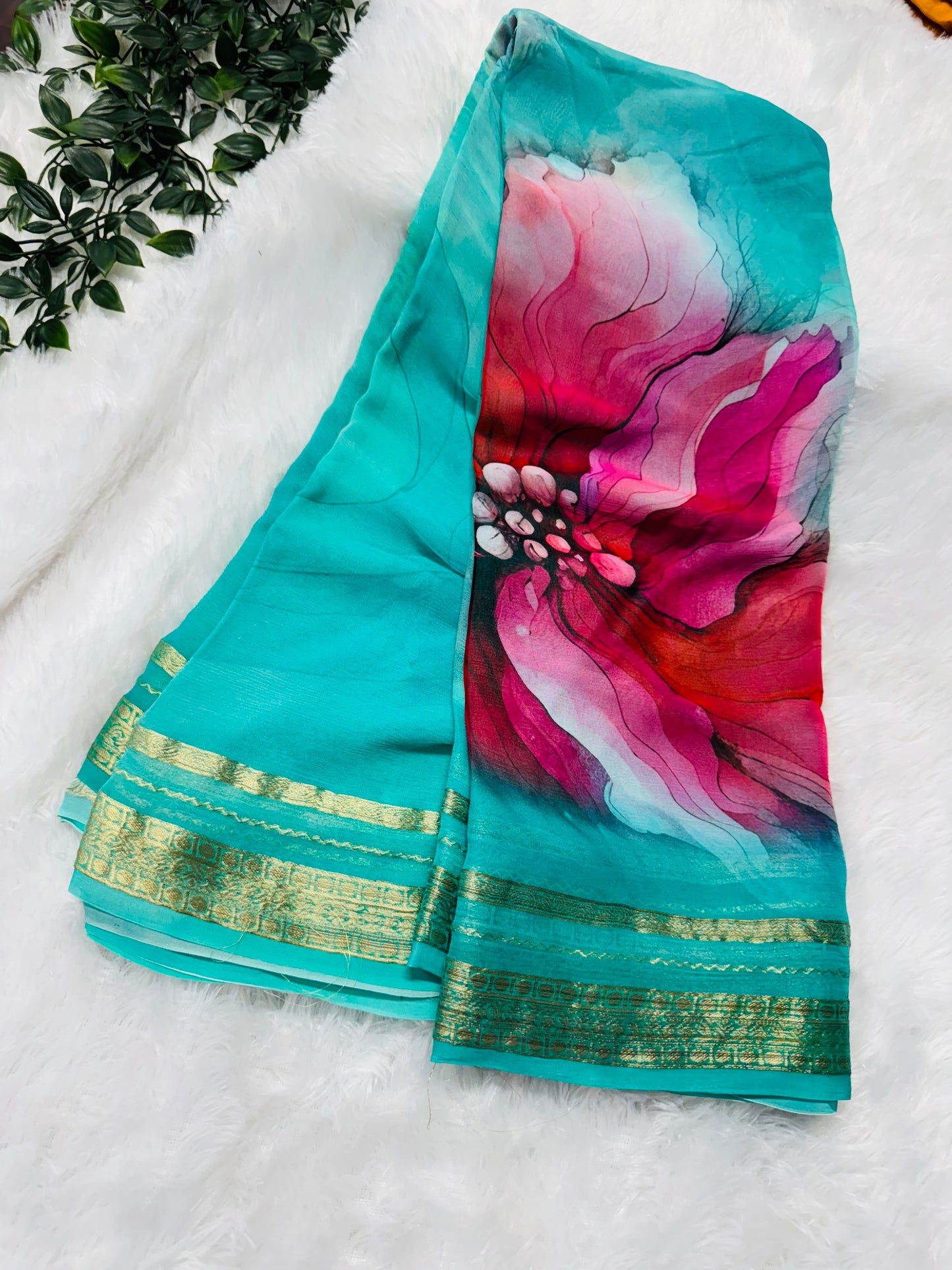 Pure chiffon digital print saree-SR1150A